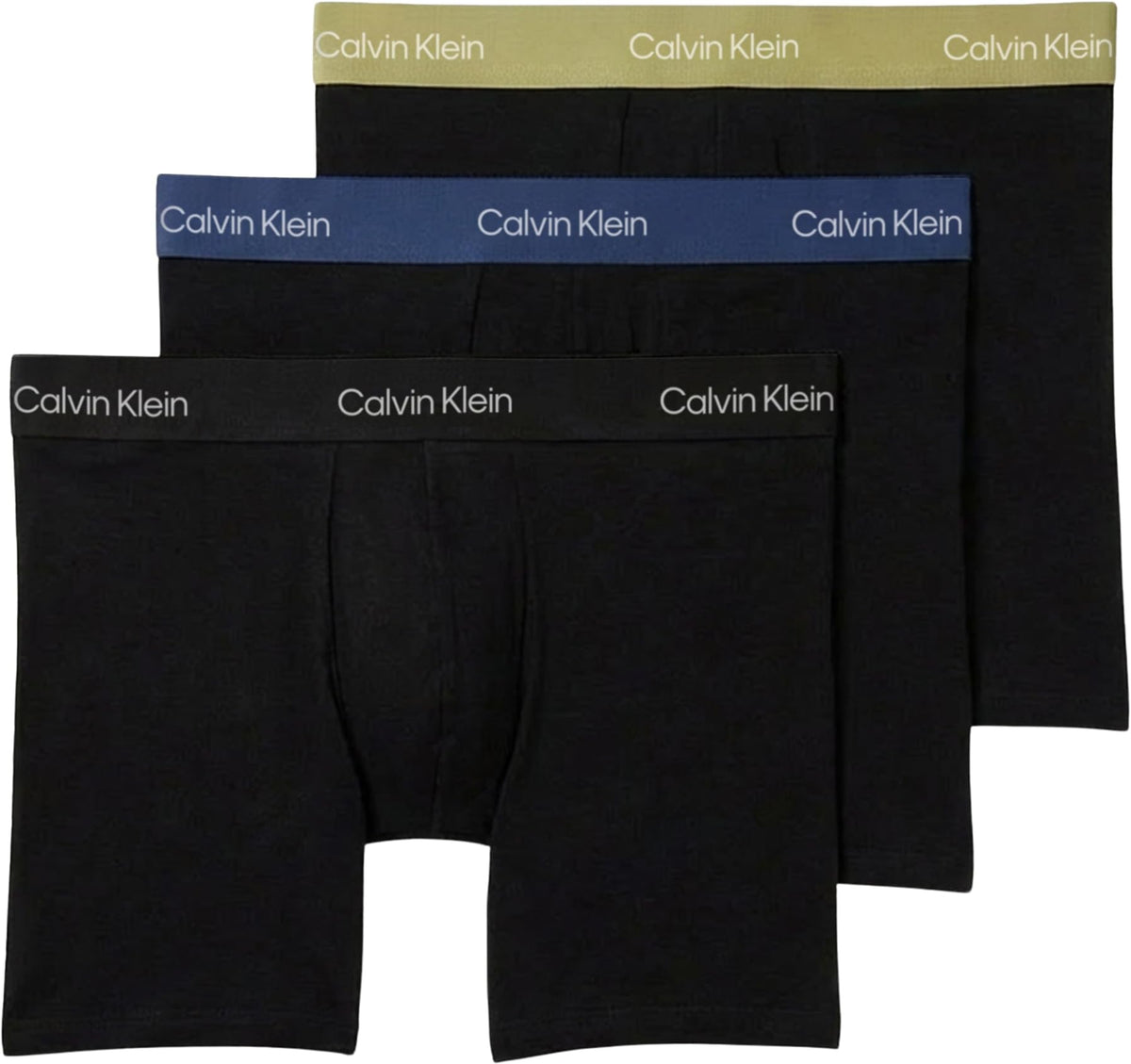 Calvin Klein Men’s 3 Pack Boxer Briefs with Logo Waistband