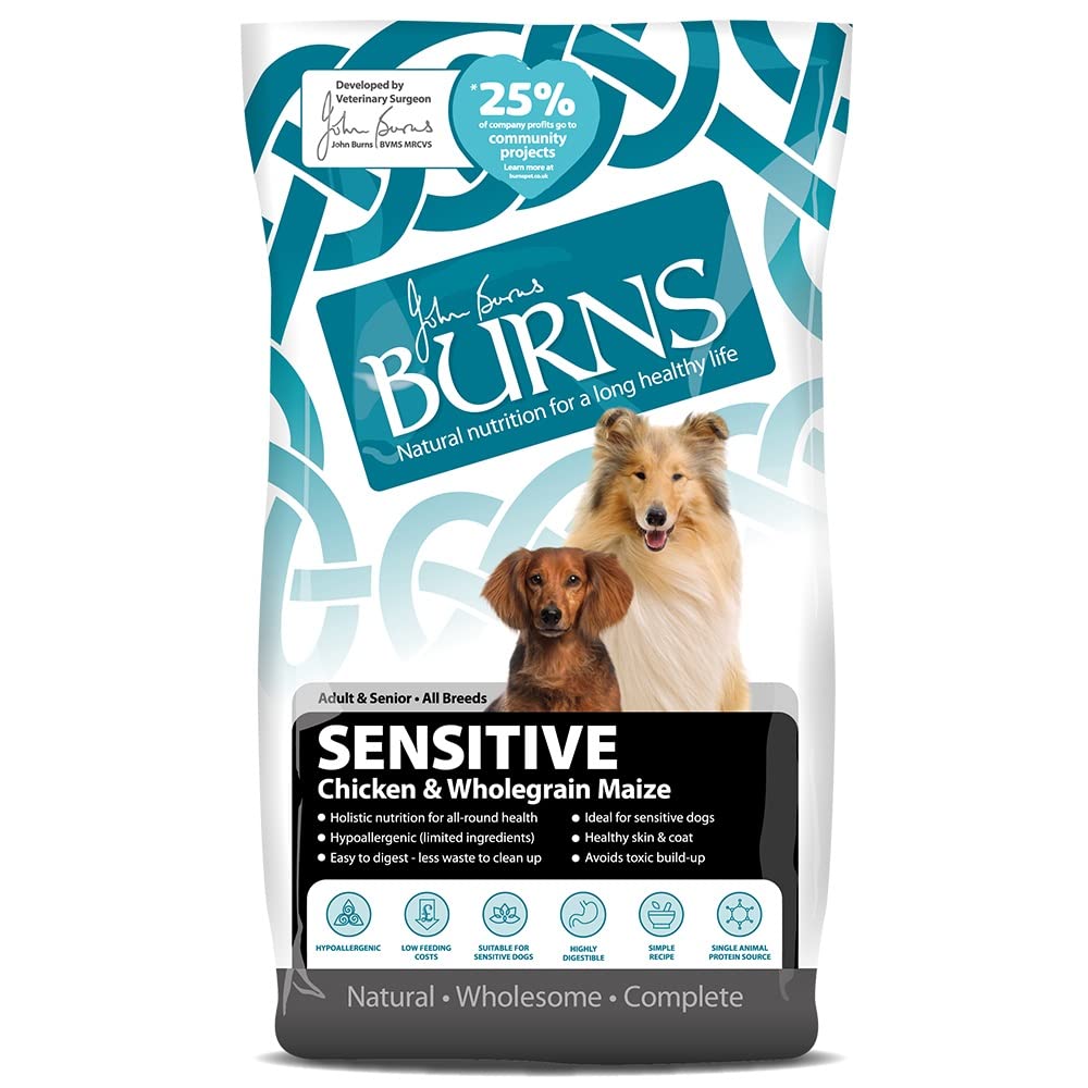 Burns Pet Nutrition Hypoallergenic Complete Dry Dog Food Adult and Senior Dog Sensitive with Pork and Potato 2 kg
