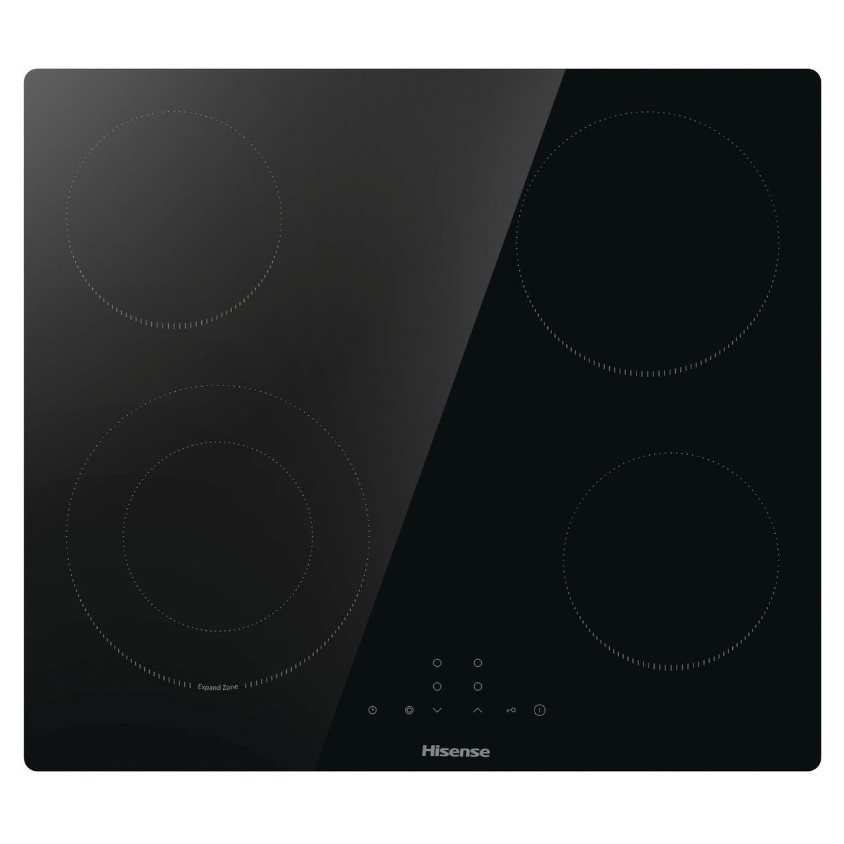 Hisense E6432C Built-in 60cm Electric Ceramic Hob with Child Lock, Touch control, Timer Function - Black 7200W, 20 x 24 x 2 inches (L x W x H)