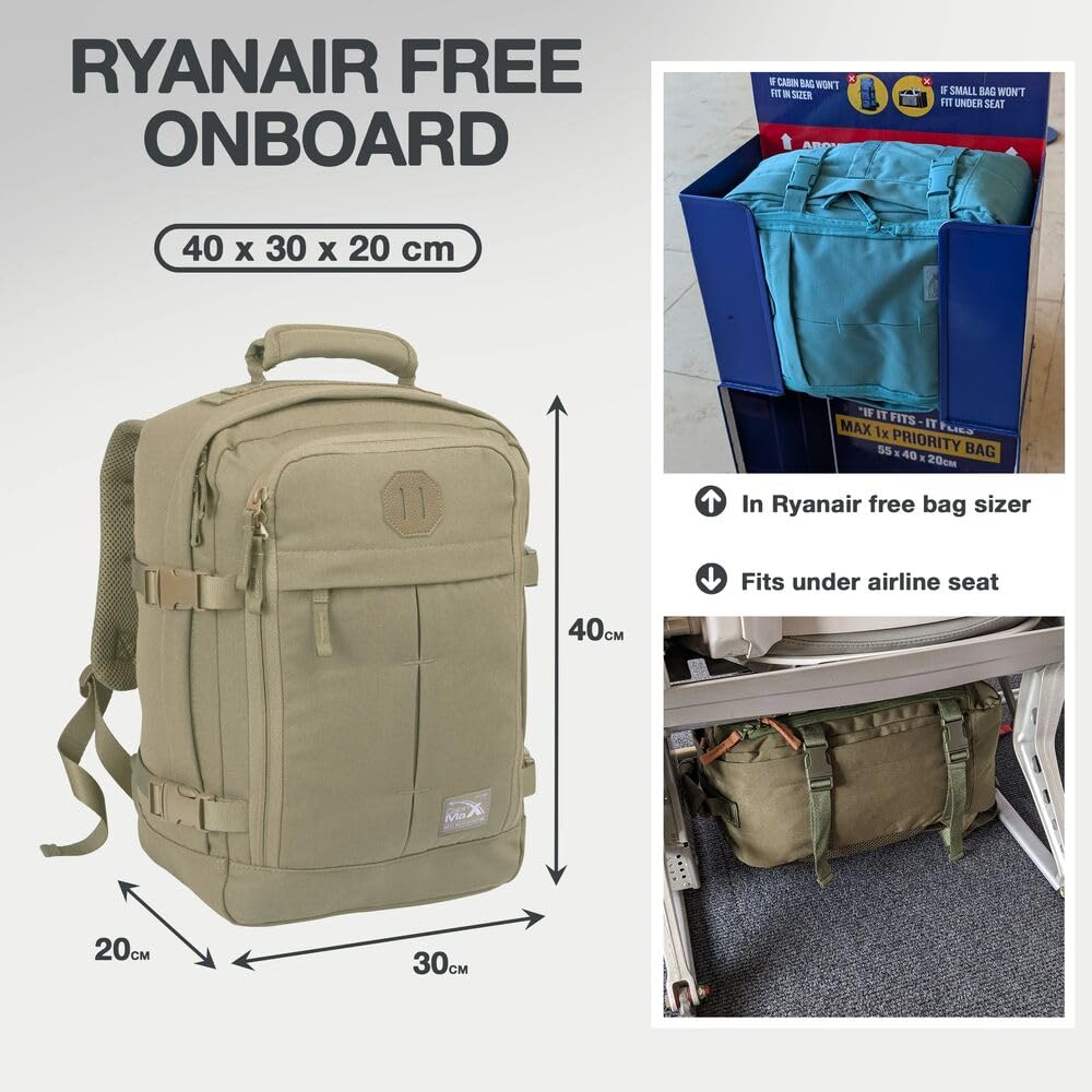 Cabin Max Ryanair Cabin Bag Underseat Hand Luggage Travel Backpack 40x20x25