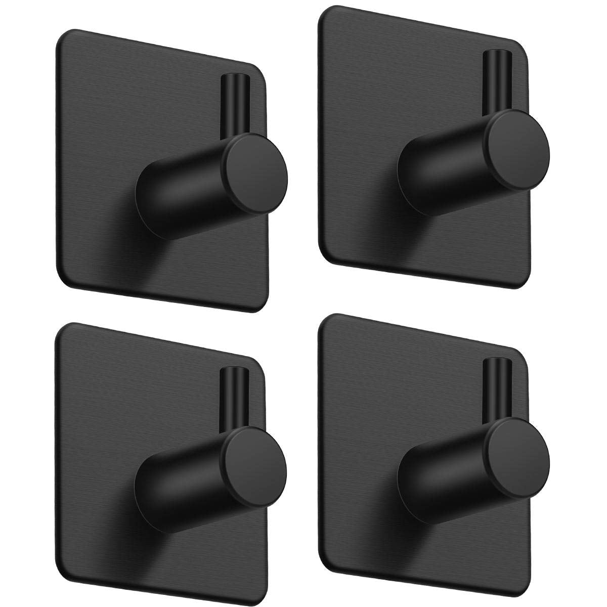 Aikzik 4 Pack of Self Adhesive Hooks, Max 8kg Load Sticky Hooks, Tea Towel Hooks, Versatile Self-Adhesive Wall Hooks for Use in Bathrooms, Kitchens, Doors, Cupboards, Bed Curtains, Towels, Key