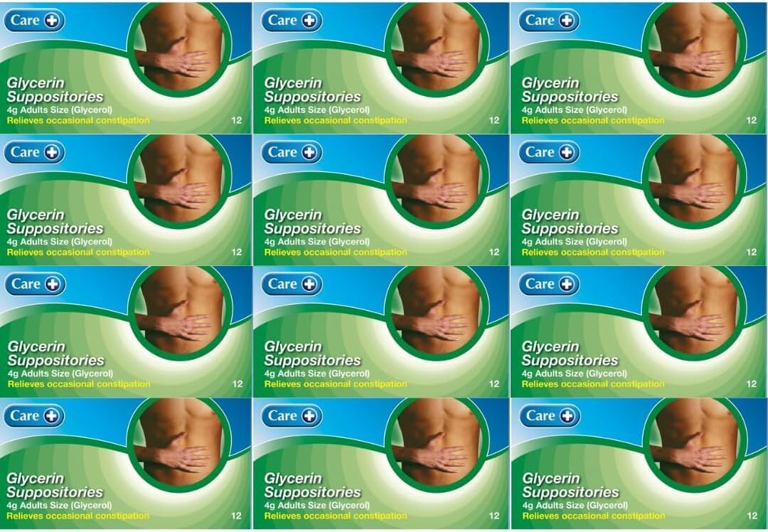Two Packs of Care Glycerin Suppositories 4g Adult 12