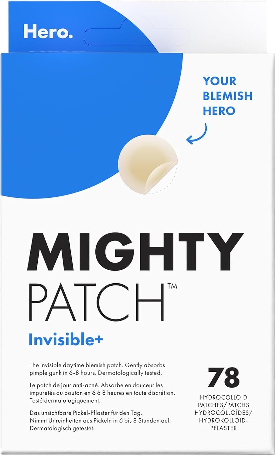Hero Mighty Pimple Patches Original, Hydrocolloid Spot Patches, 36 Count