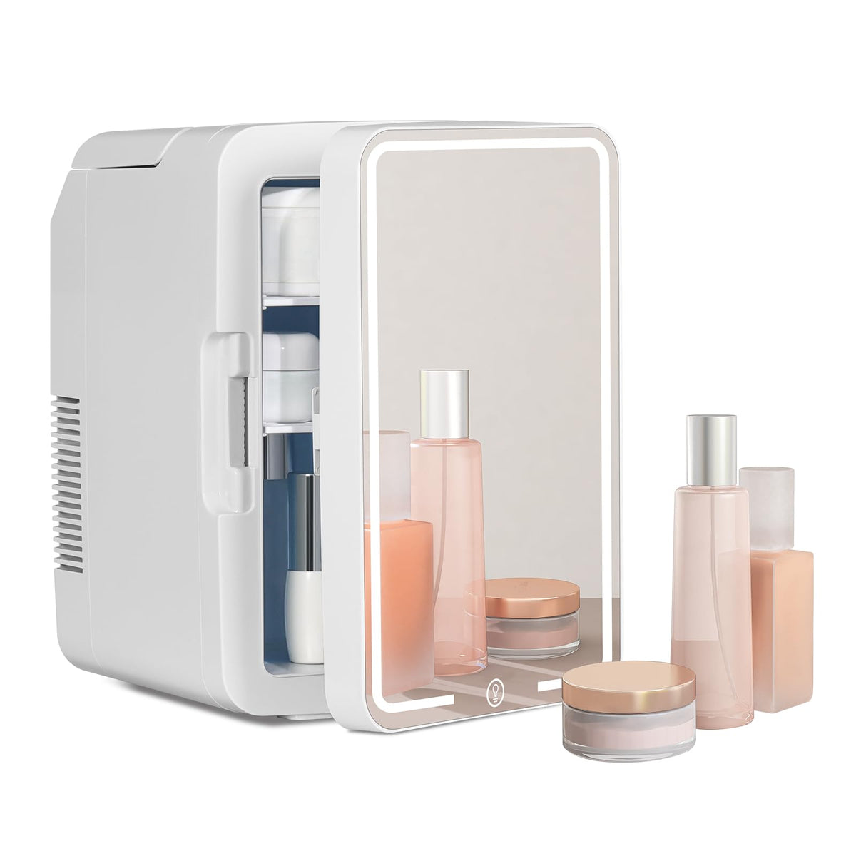 ARTETHYS Mini Fridge for Bedrooms, 8L Skincare Fridge with LED Mirror