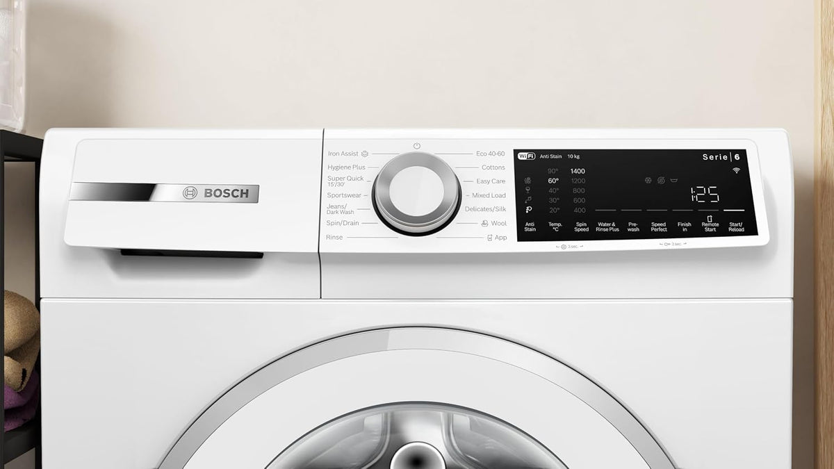 Bosch Series 6 WGJ25400GB Washing Machine, 10kg, 1400rpm, Energy Rating A, Freestanding, White