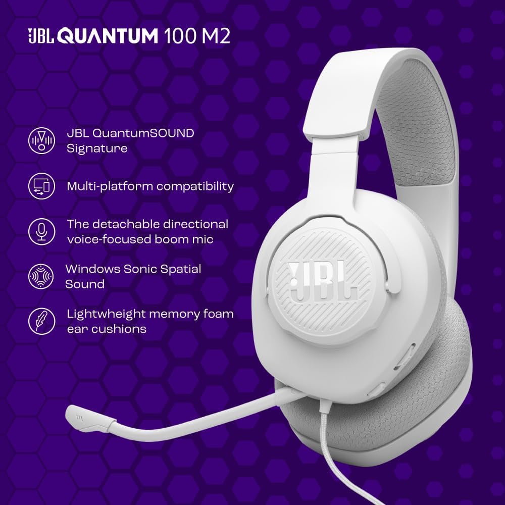 JBL Quantum 100M2 Wired Gaming Headset, Black