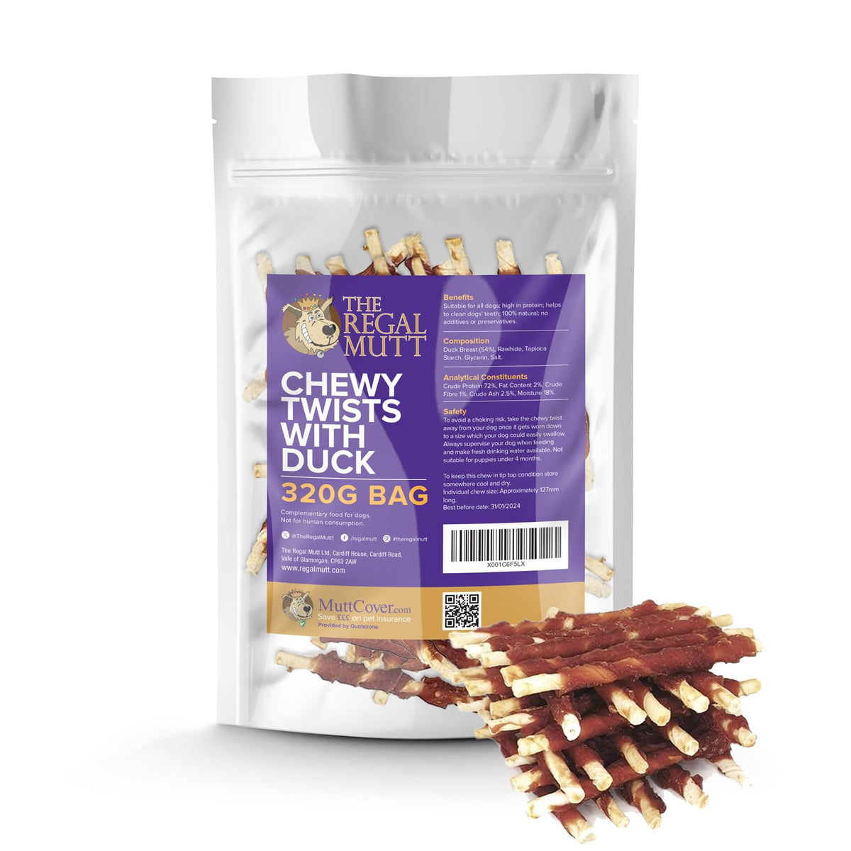 The Regal Mutt - Chewy Twists with Chicken - 1kg Bag