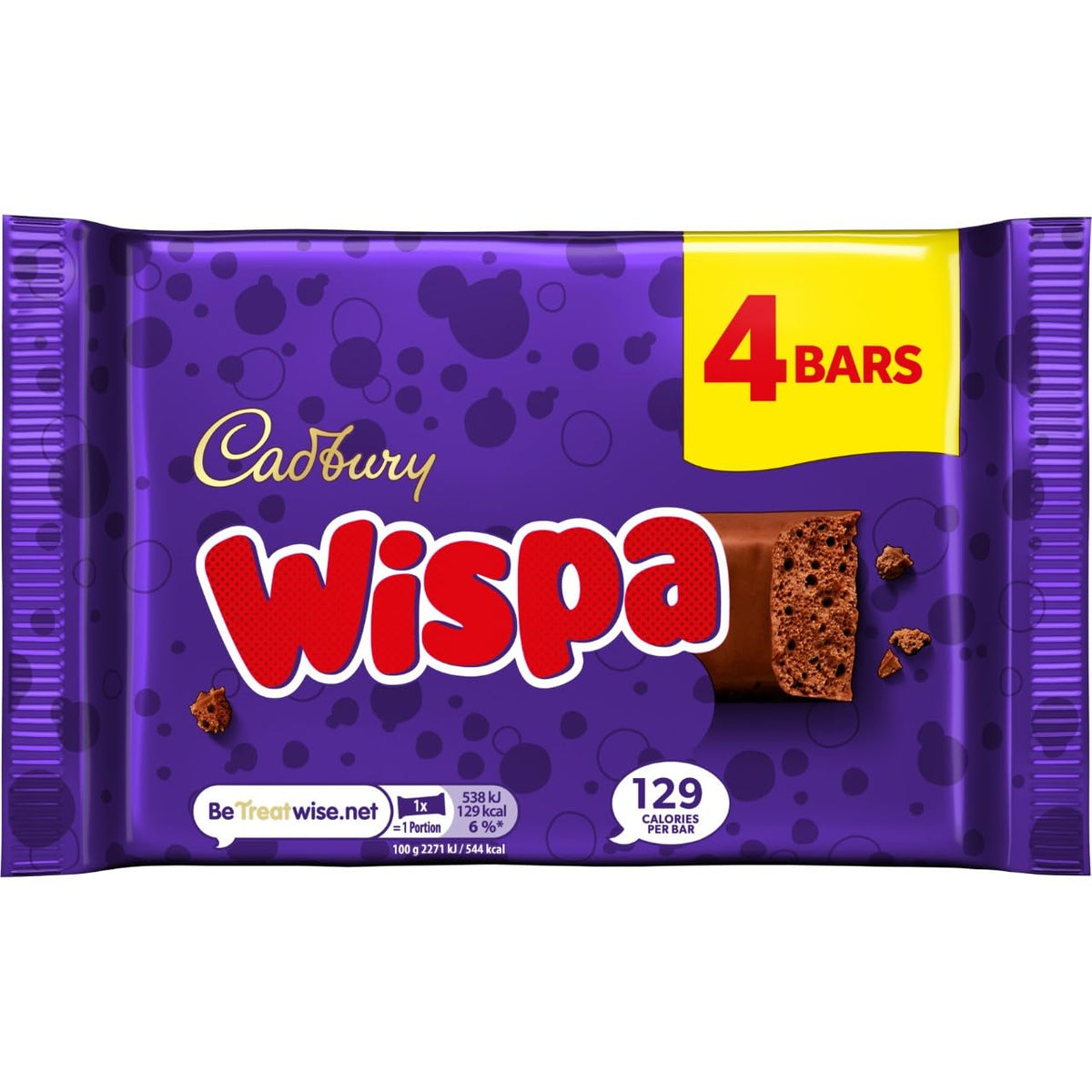 Cadbury Wispa Chocolate Bar, Smooth Milk Chocolate, 4 x 27.9 g (Pack of 1)