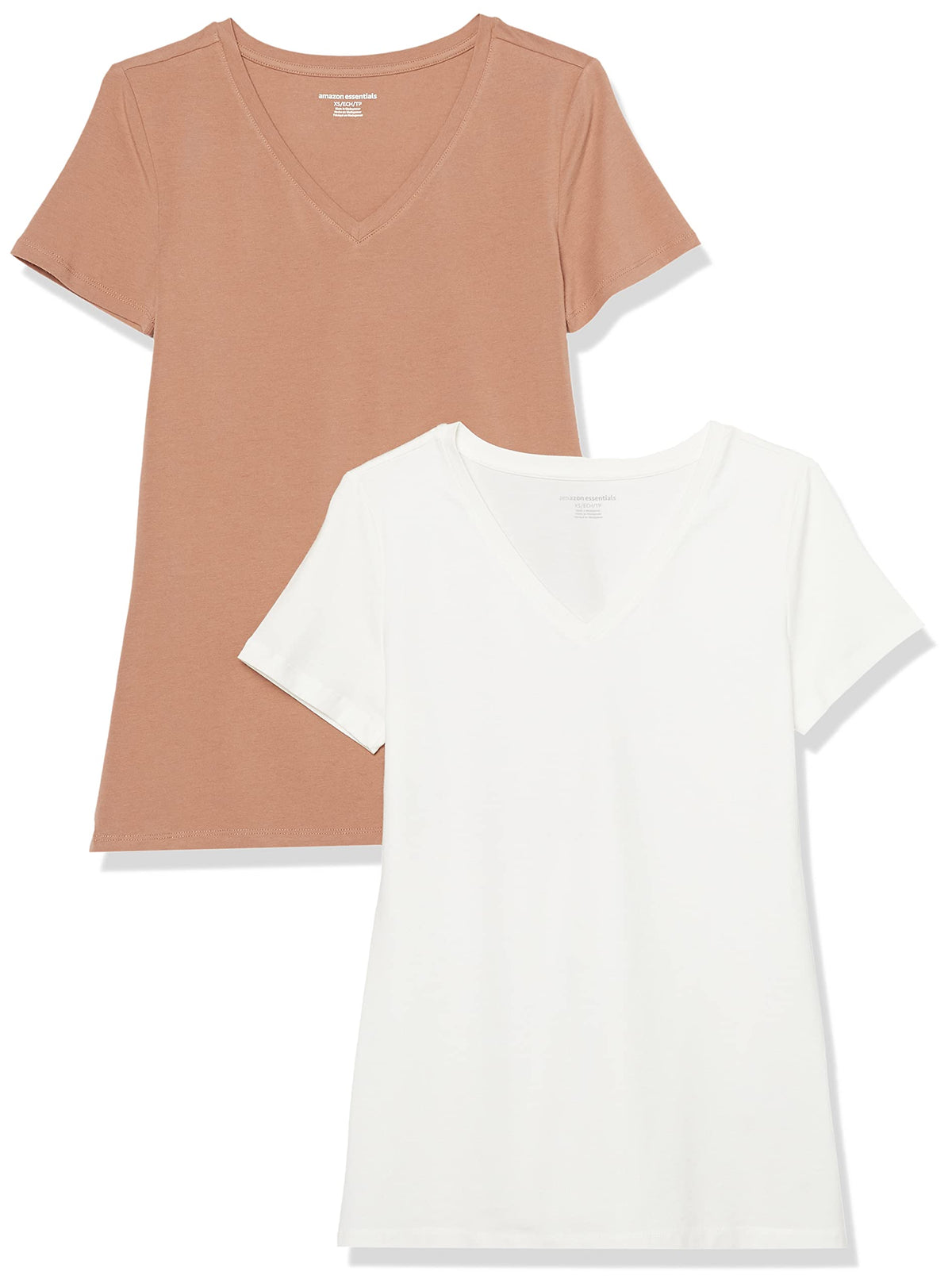 Amazon Essentials Women's Regular-Fit Short-Sleeve V-Neck T-Shirt, Multipacks