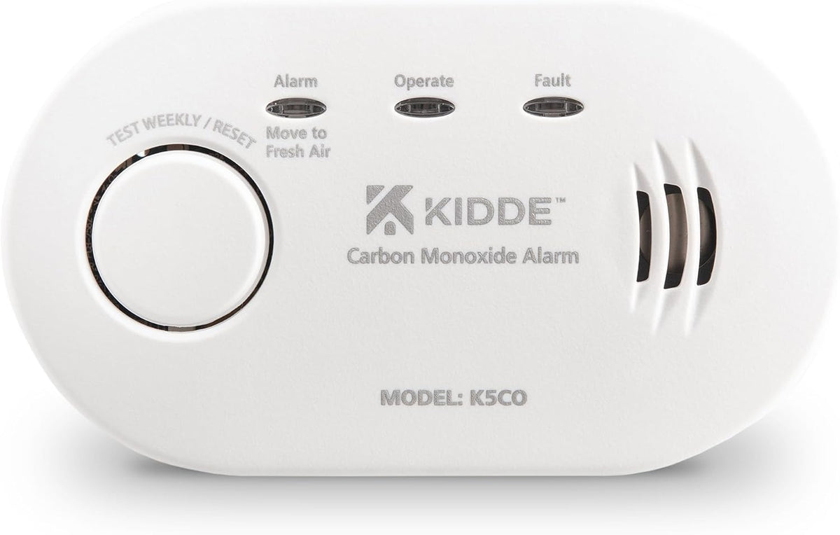 Kidde 5CO Carbon Monoxide Alarm and Detector with AA Batteries - 10 Year Sensor Life CO Alarm for Home