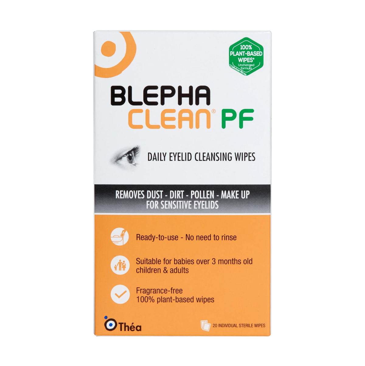 Blephaclean PF Cleansing Eyelid Wipes, for Sensitive Eyelids, 20 Wipes