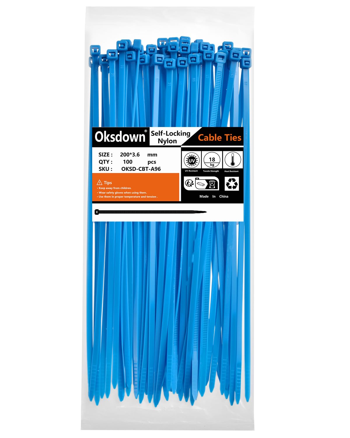 100 Pack Yellow Plastic Cable Ties 300mm×3.6mm Heavy Duty Strong Nylon Premium Self Locking 12 inch/30 cm Long Zip Tie Wraps