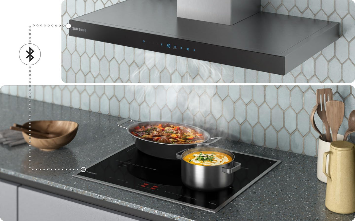 Samsung Ceramic Hob with 4 Cooking Zones, With Touch Control, Colour: Black, Material: Glass, C61R2AEE