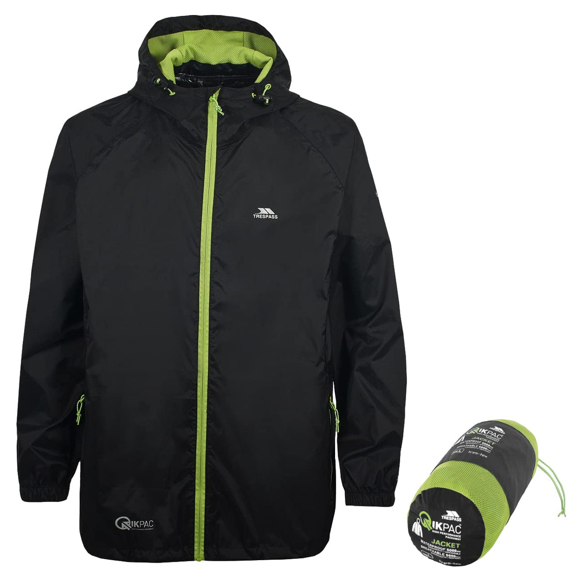 Trespass Unisex Waterproof Packaway Jacket Qikpac