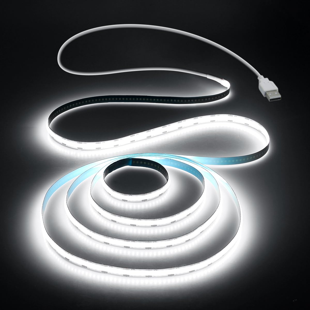 Aclorol 12V Red LED Lights for Bedroom 5M Fleixible COB LED Strip Light