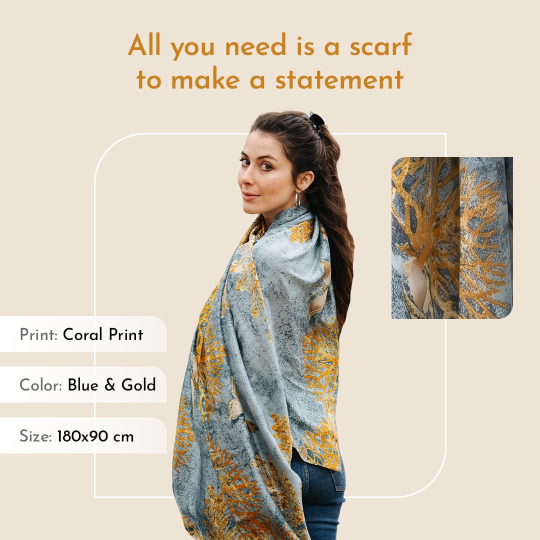 Trillion London® Silk Shawl Birthday Gifts for Women - Designer Silk Scarf