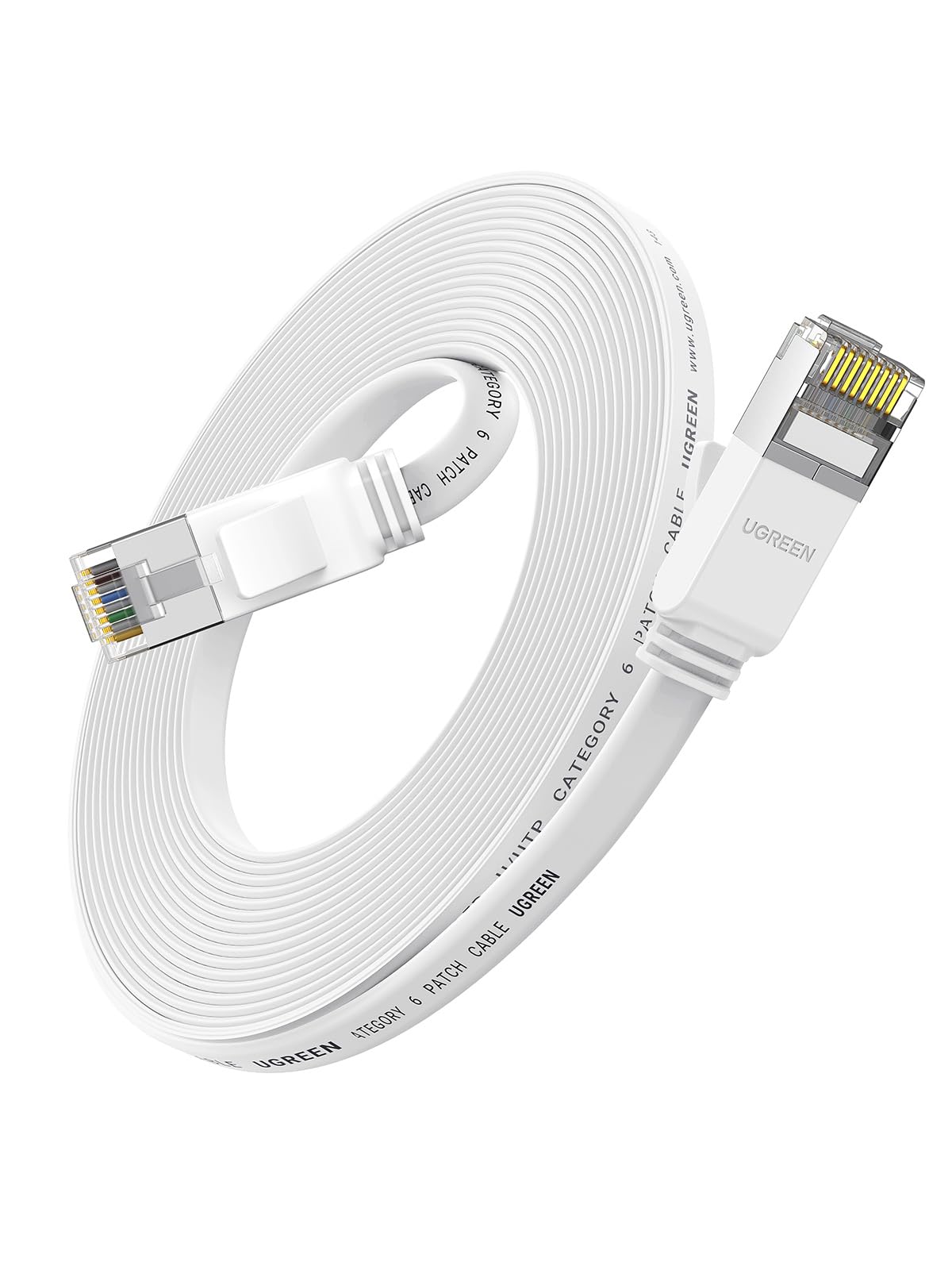 UGREEN Ethernet Cable 10M, Flat RJ45 LAN Gigabit Cat 6 Internet Cable