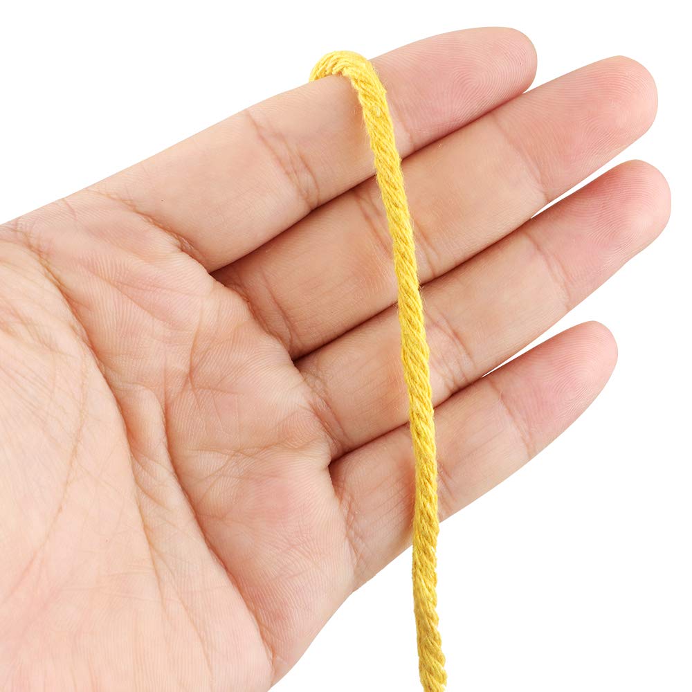 jijAcraft 4MM White Macrame Cord: 100M Cotton String Twine for Crafts