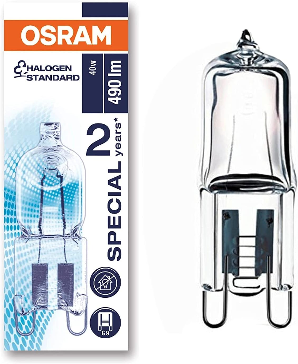 Osram 40w 230v G9 66740 Halopin Oven Rated Halogen Lamp