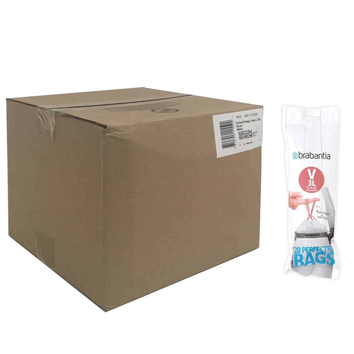 Brabantia Heavy Duty Perfect Fit Bin Liners (5 Packs of 20) 10-12 Litre