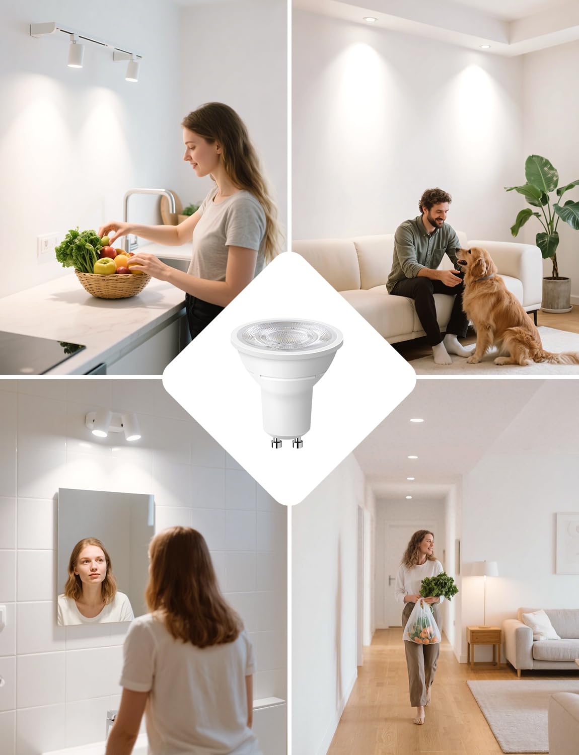 Lepro GU10 LED Bulbs Warm White, Energy Class A, 2W=50W, 50000H Long Life