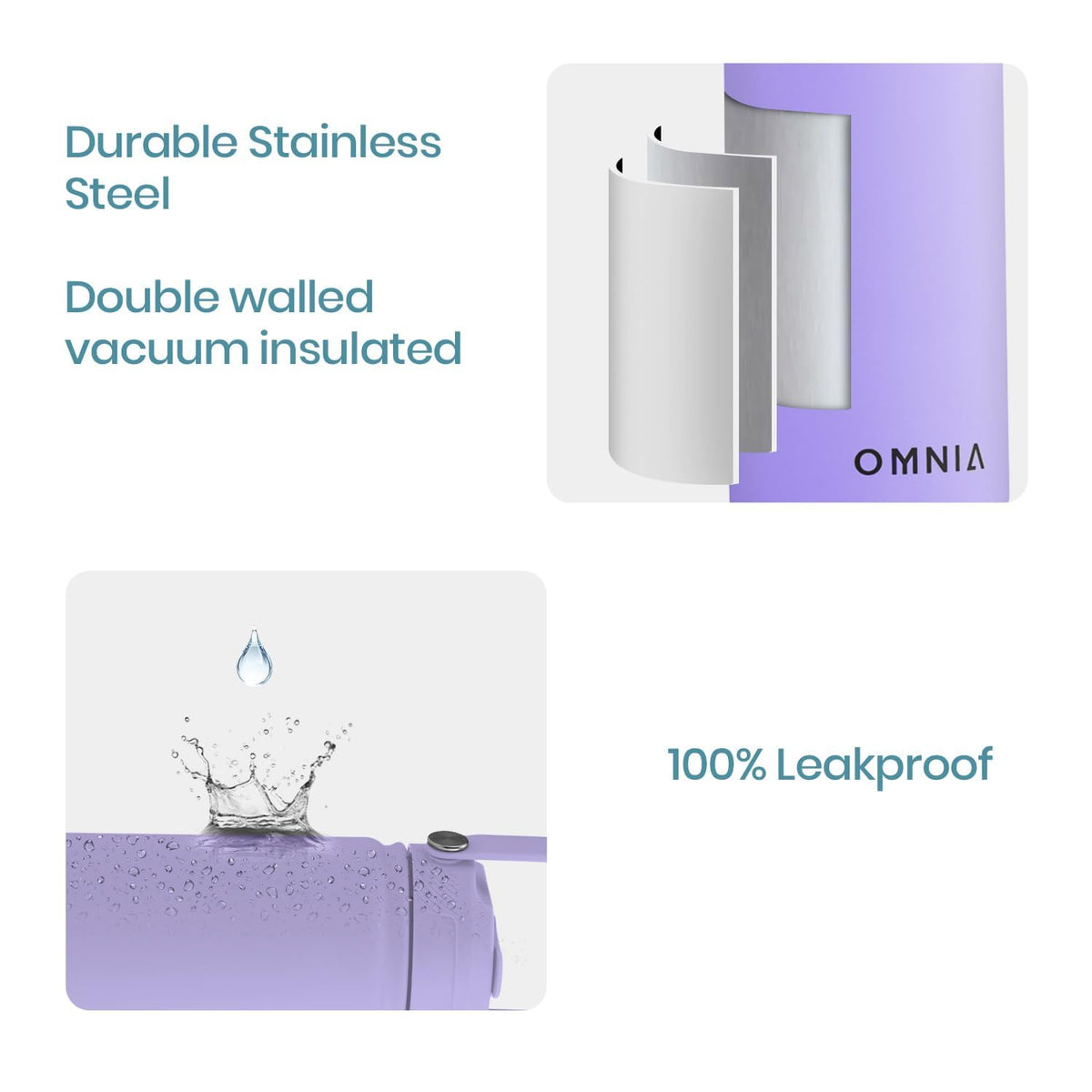 Vacuum Insulated Stainless Steel Water Bottle, 2 Lids (Straw & Spout) Leakproof, BPA-Free, Reusable Flask Ideal for Travel and Outdoors (Gradient Purple - 750 ml)
