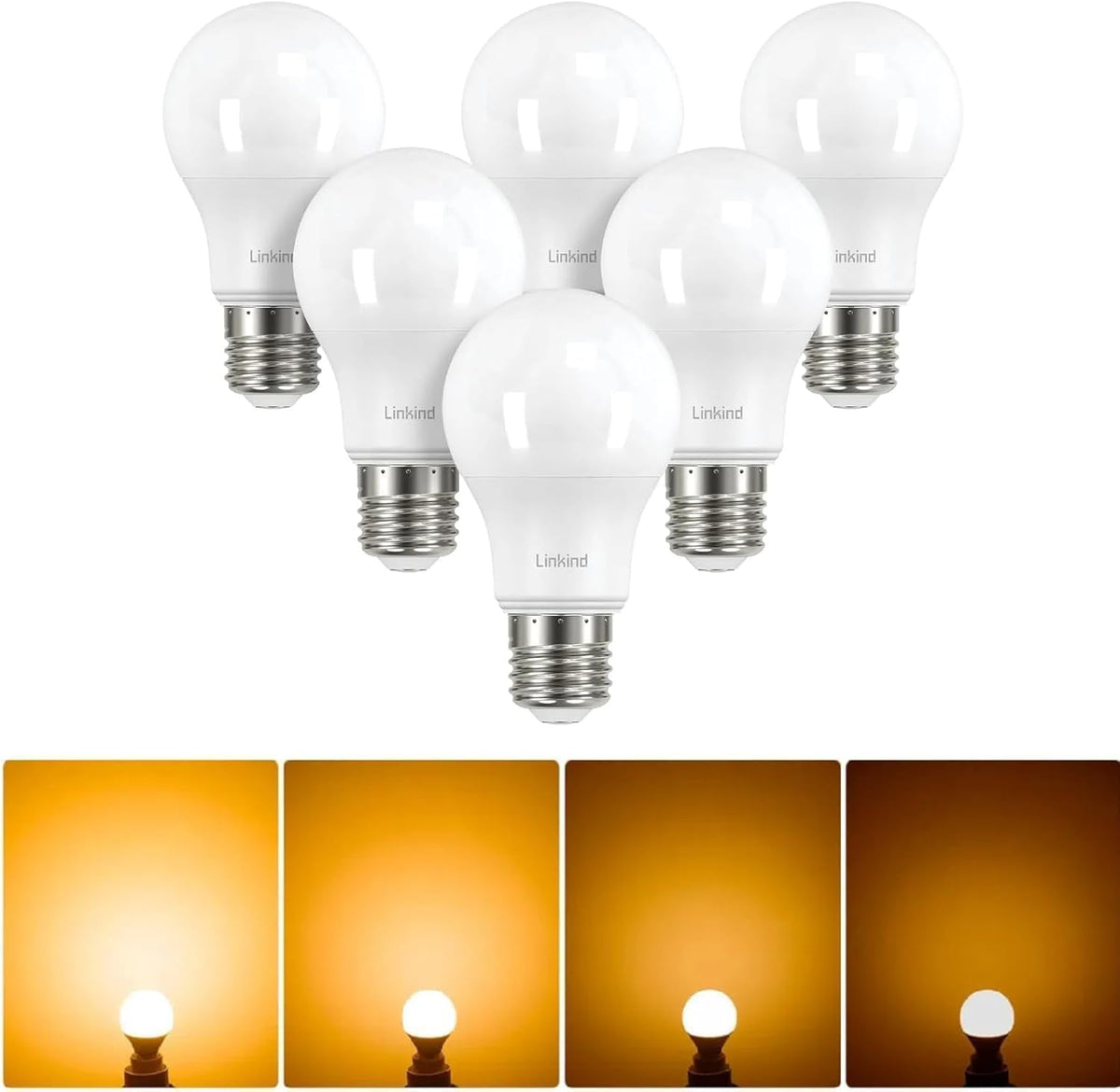 Linkind E27 LED Bulb Dimmable Edison Screw Light, 13W to Replace 100W Bulb, Warm White(2700K) 1521LM A60 Light Bulb, ERP, CE Certified, Frosted, Pack of 3