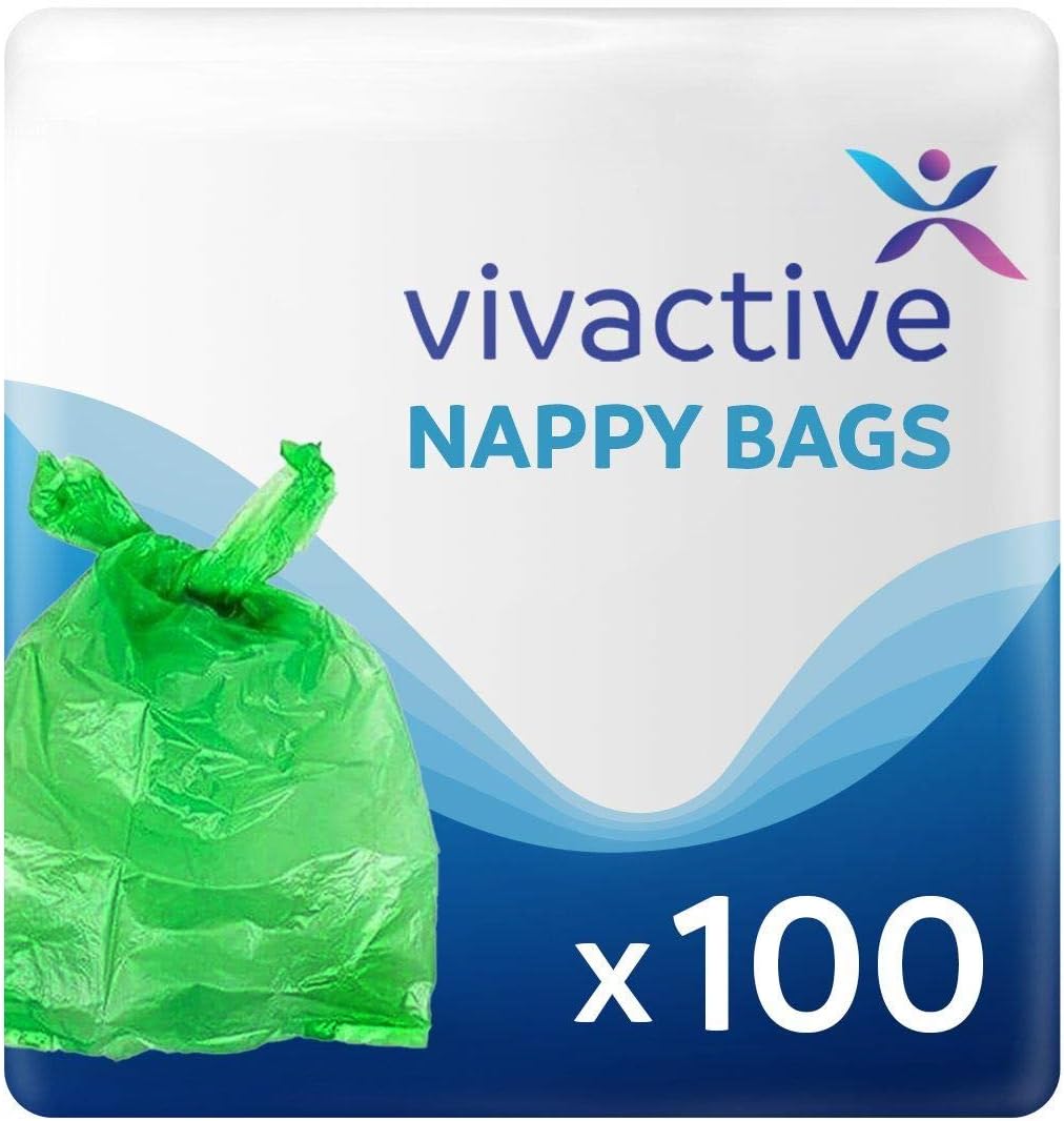 Vivactive Incontinence Disposal Bags Extra Large Nappy Bags 100 Pack