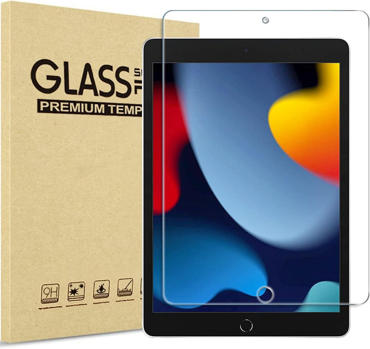 Tempered Glass Screen Protector for iPad 10.2 Inch 9th/8th/7th Generation, 1 Pack, 9H Hardness, HD Clear, Anti-Scratch (1, iPad 9th/8th/7th Gen 10.2-inch)