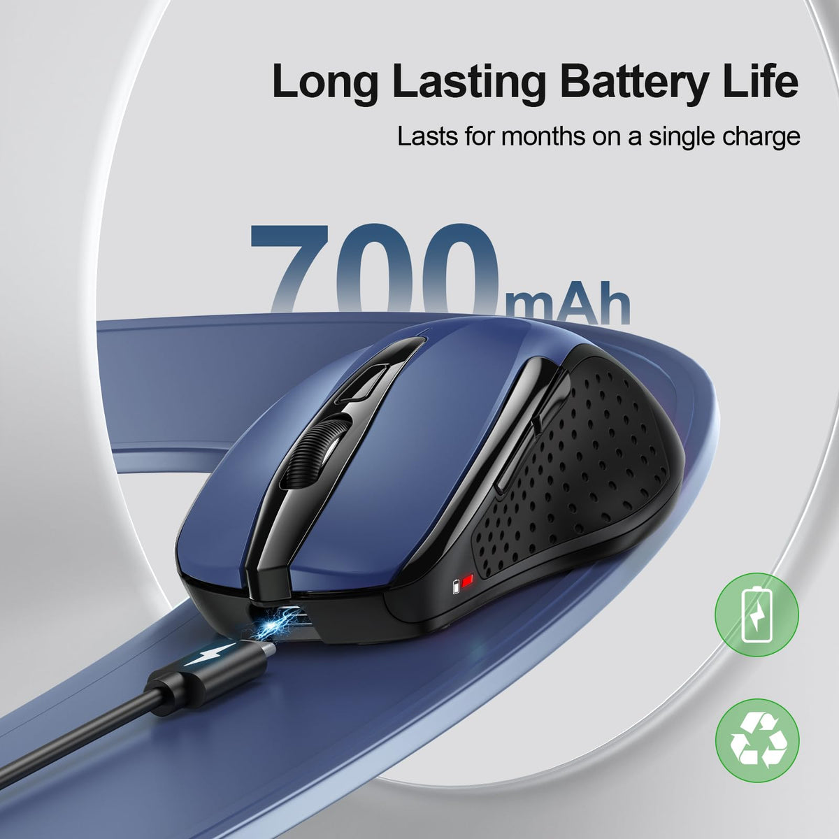TECKNET Bluetooth Mouse, Rechargeable Bluetooth Wireless Mouse