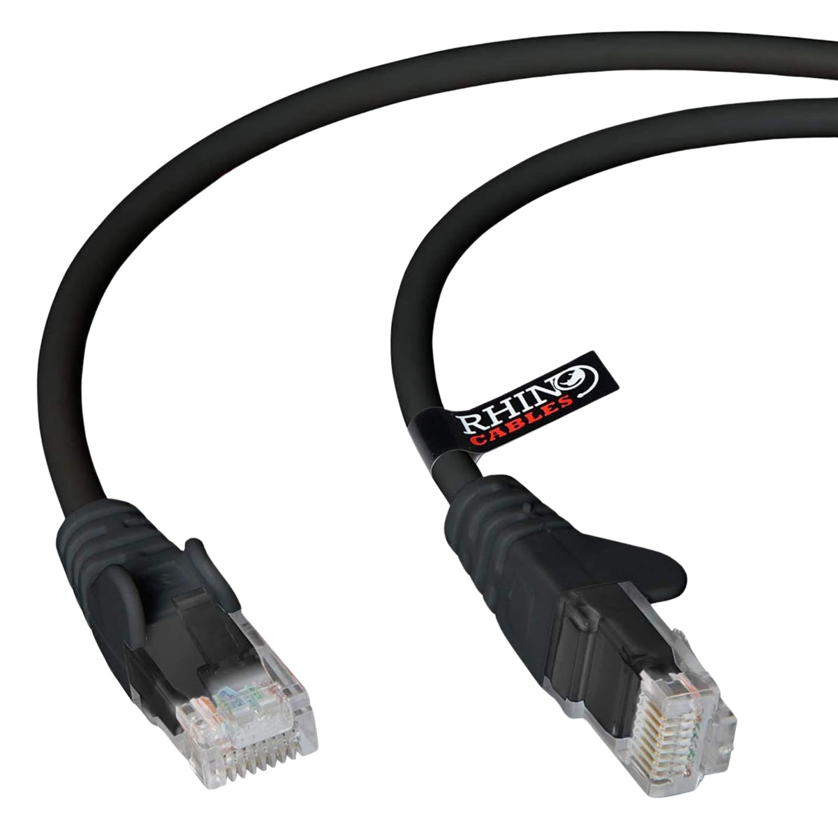 rhinocables CAT 5e Ethernet Cable, RJ45 Network Lead (3m, Black)