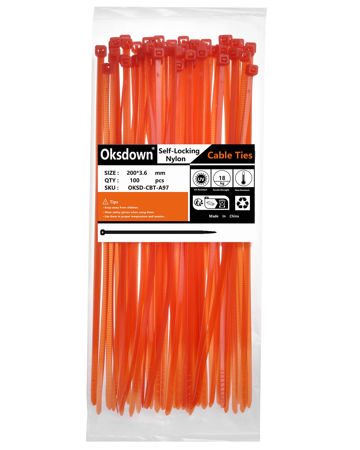 100 Pack Yellow Plastic Cable Ties 300mm×3.6mm Heavy Duty Strong Nylon Premium Self Locking 12 inch/30 cm Long Zip Tie Wraps