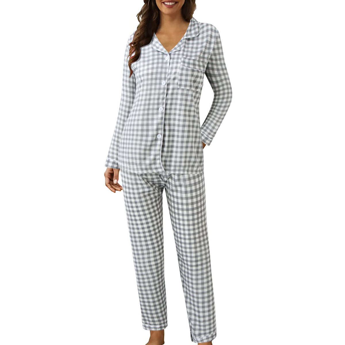 Pyjamas For Womens Women Pyjamas Set Lounge Wear Sets Matching Christmas Pjs Ladies Plus Size Co Ord Sets Autumn Nightwear Wide Leg Trousers Long Sleeve Comfort Nighties Fashion Fall Clothing Outfits