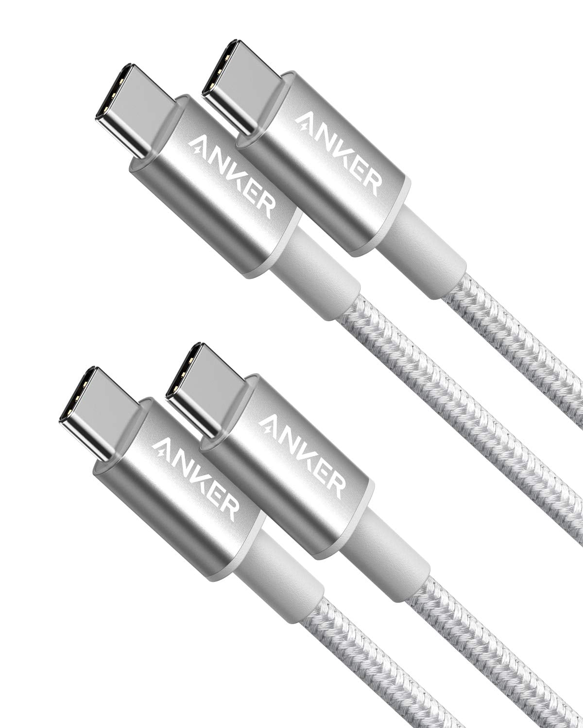 Anker USB C to USB C Charger Cable, 60W (3A) New Nylon (6 ft/1.8m, 2-Pack)