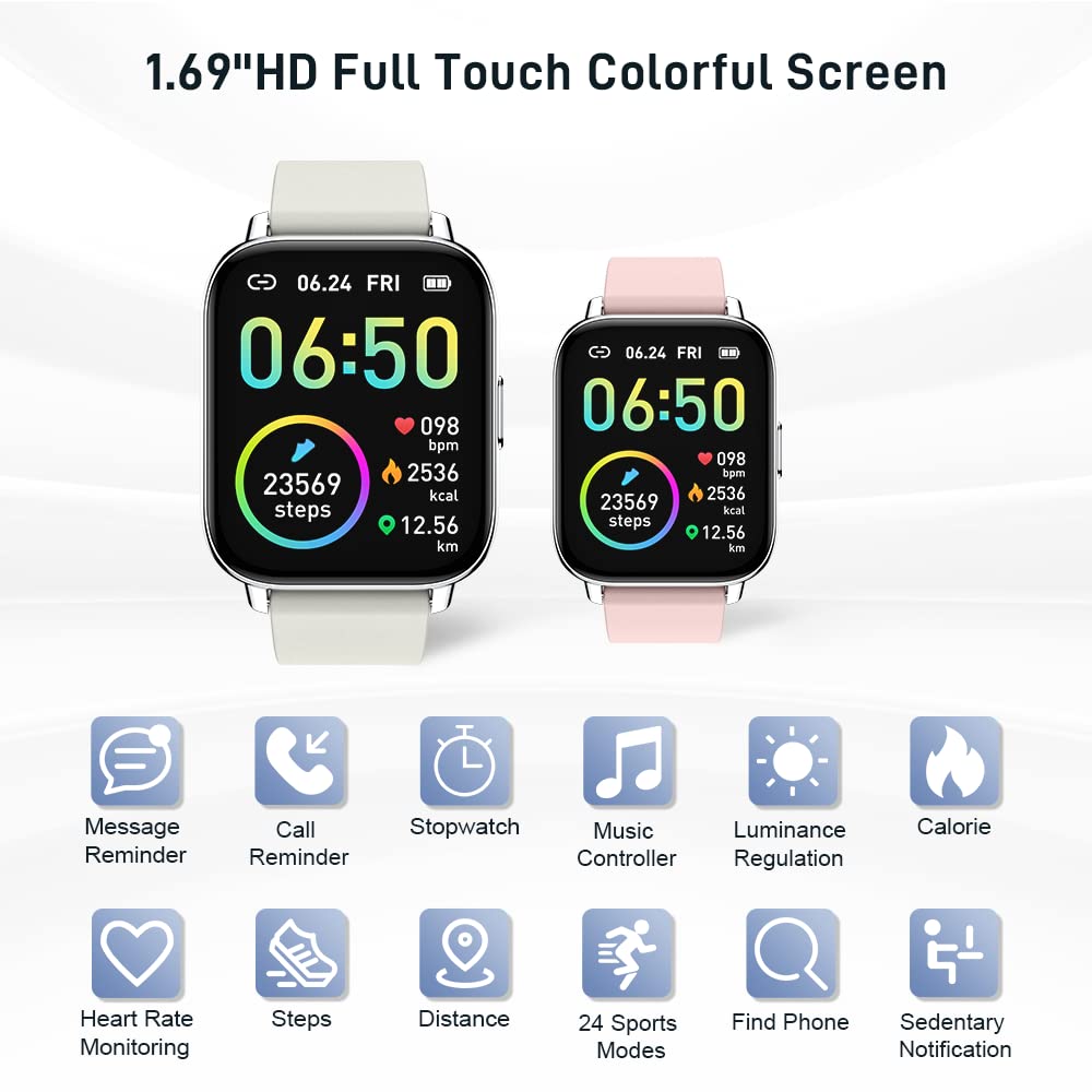 Motast Smart Watch, Fitness Tracker 1.69'' HD for Men Women, Step Counter