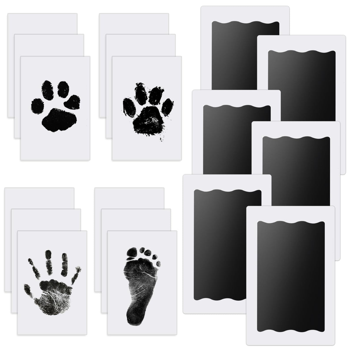 Nabance Baby Hand and Footprint Kit, 3 Inkless Print Pads, 6 Imprint Cards