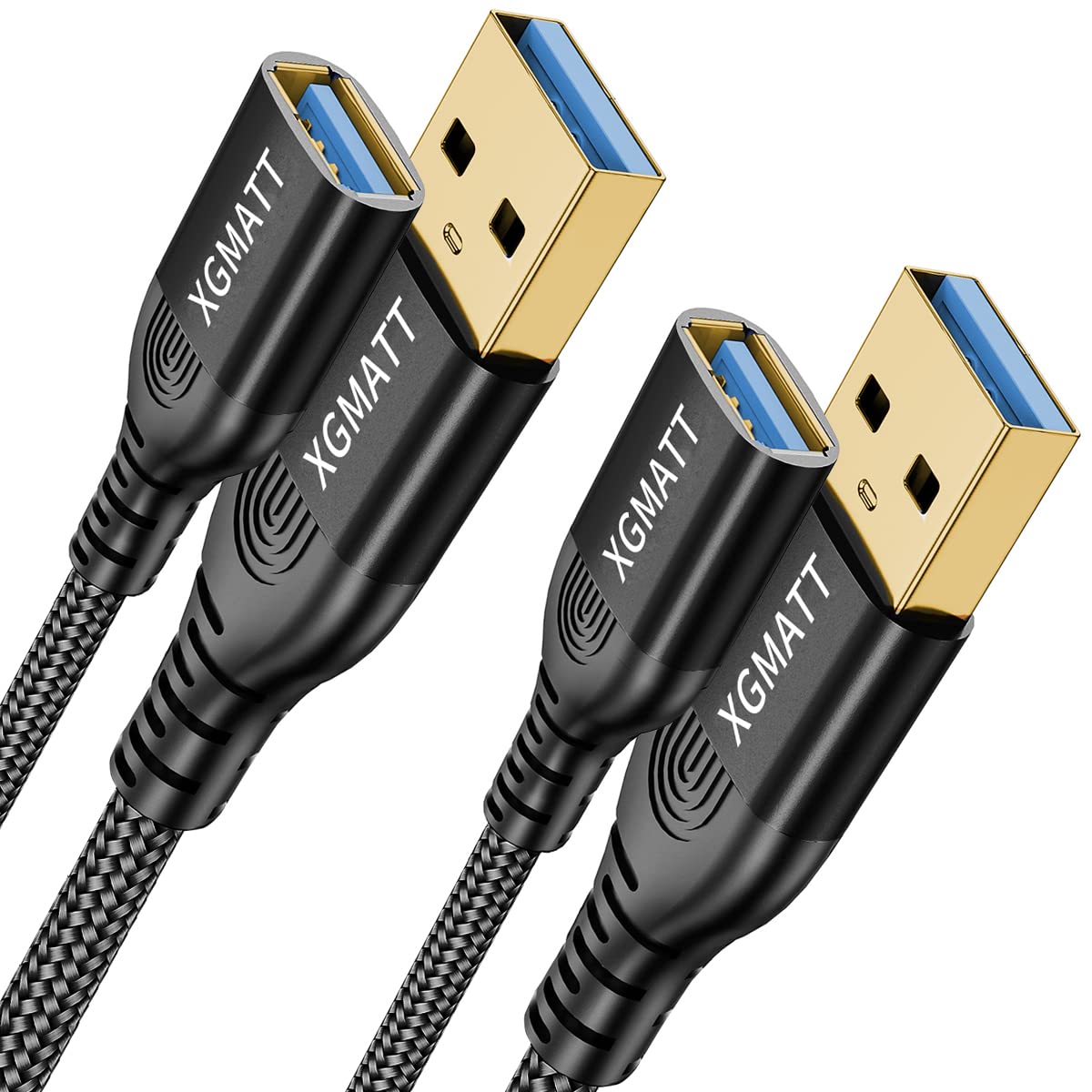 USB Extension Cable 2M 2Pack USB 3.0 Extender Male to Female Blue