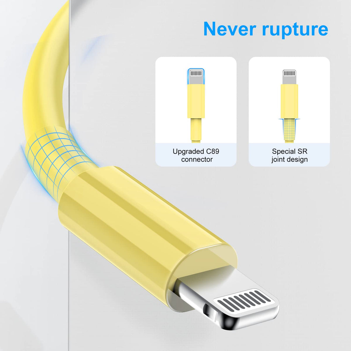 2 Pack Apple MFi Certified iPhone Charger Cable 2m, Apple Lightning to USB Cable Cord 2 metres Fast Charging A pple Phone Long Cable for iPhone13/12/12 mini/ 11/11Pro/Max/X/XS/XR/XS Max/8/7/6/iPad