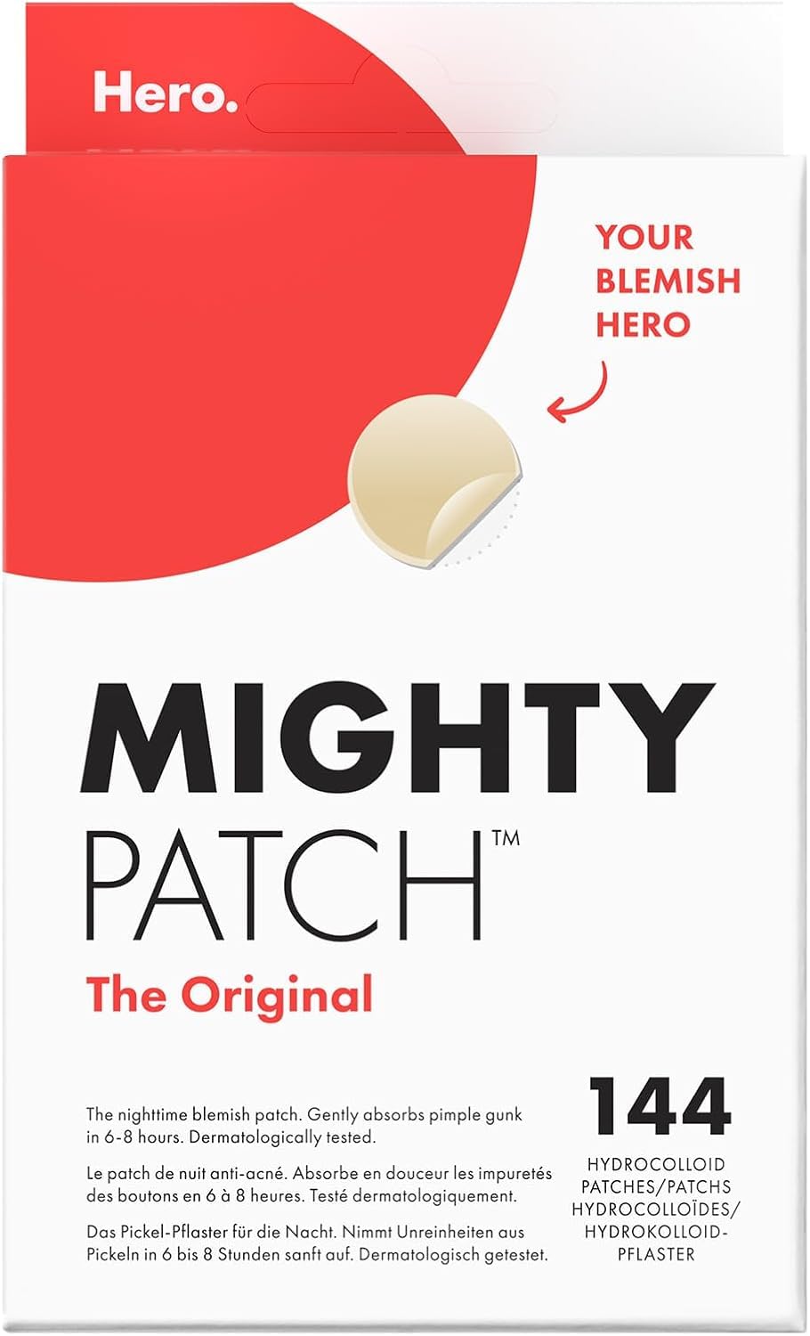 Hero Mighty Pimple Patches Original, Hydrocolloid Spot Patches, 36 Count