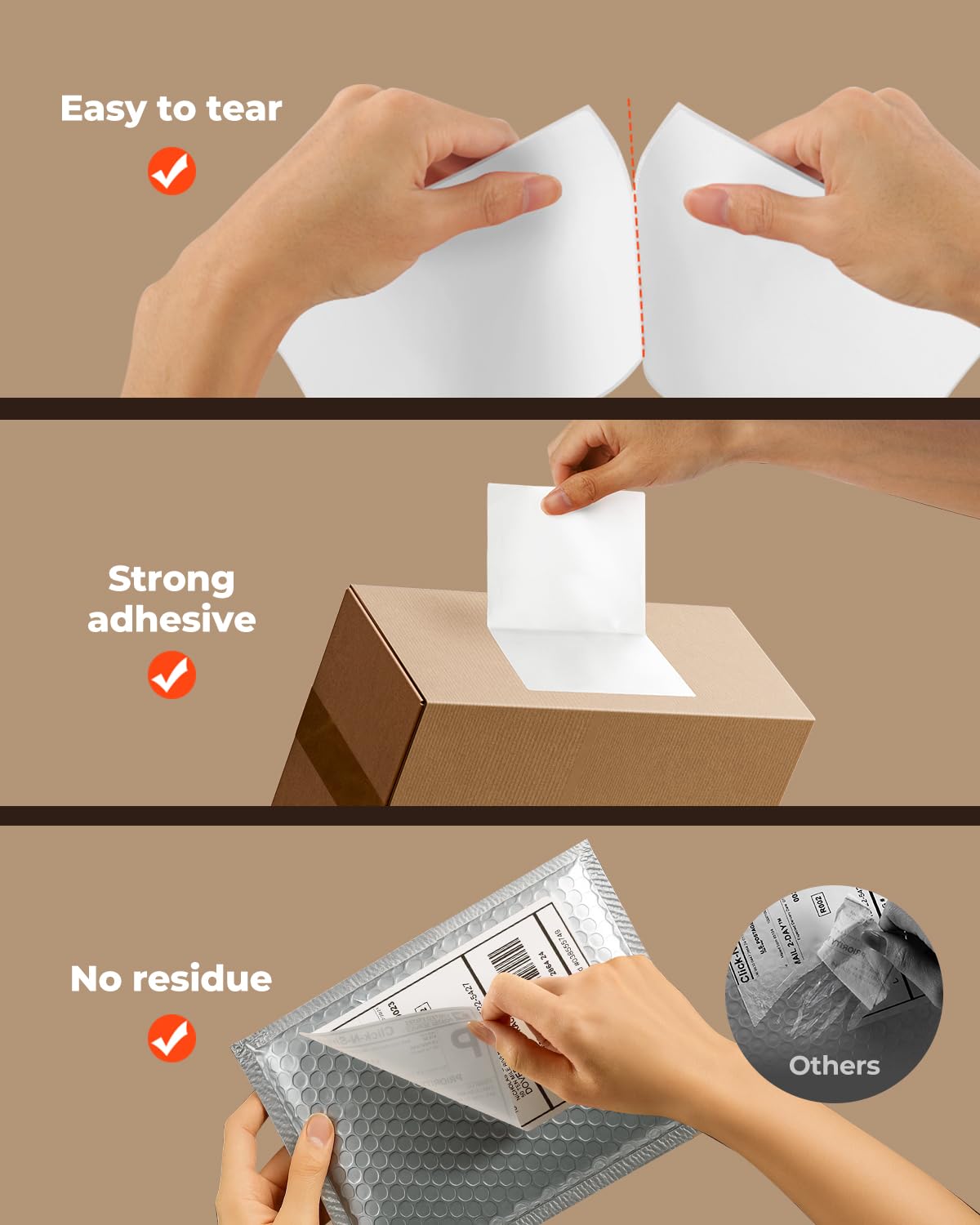 MUNBYN 4x6 Direct Thermal Labels, Fanfold Shipping Label Paper for Thermal Printer, Pack of 1000 Permanent Adhesive Labels for Shipping Packages