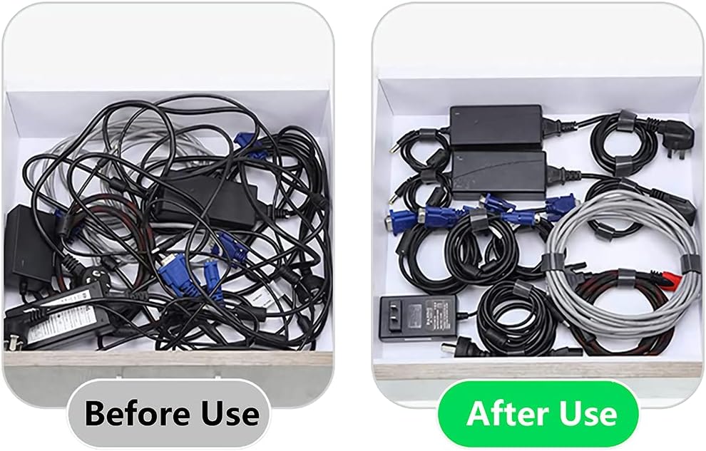 Reusable Cable Ties Black 100 Pack Cable Straps Adjustable Releasable Wire Ties Hook and Loop Cable Tie Tidy for Desk Compatible PC Cable Management Cord Organiser