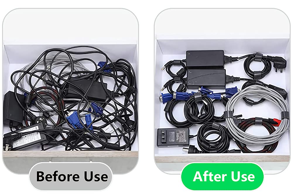 Reusable Cable Ties Black 100 Pack Cable Straps Adjustable Releasable Wire Ties Hook and Loop Cable Tie Tidy for Desk Compatible PC Cable Management Cord Organiser