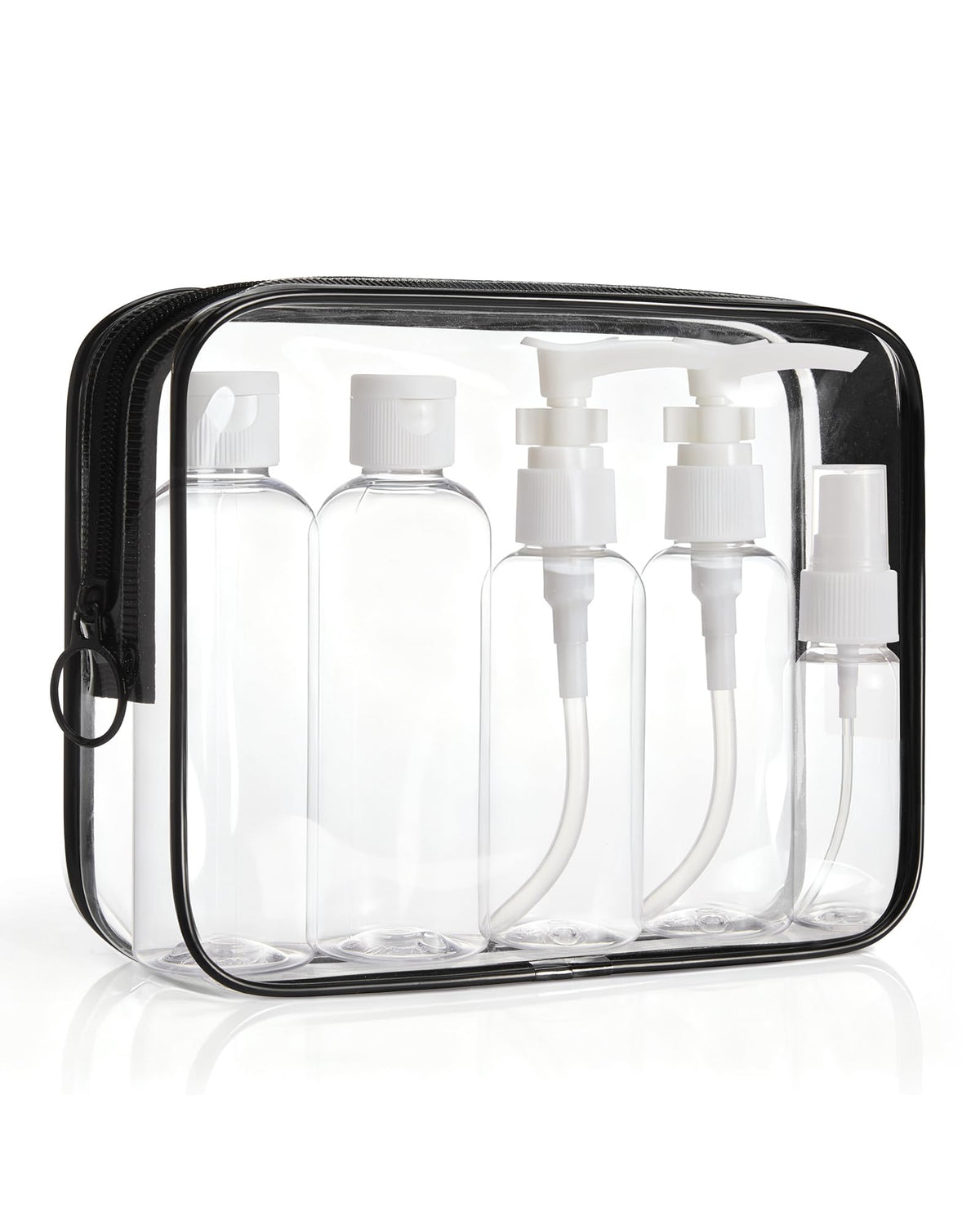BAGSMART 2pcs Clear Toiletry Bag TSA Travel Essential for Makeup Liquids (Pack of 2)