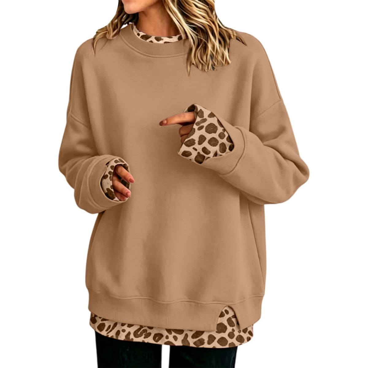 Hoodies For Women Uk Oversized Women's Jumpers Fleece-lined Womens Sweatshirt Winter Fleece Jacket Long Sleeve Ladies Tops Plus Size Fashion Christmas Jumper Sweaters Coats Autumn Women's Clothing
