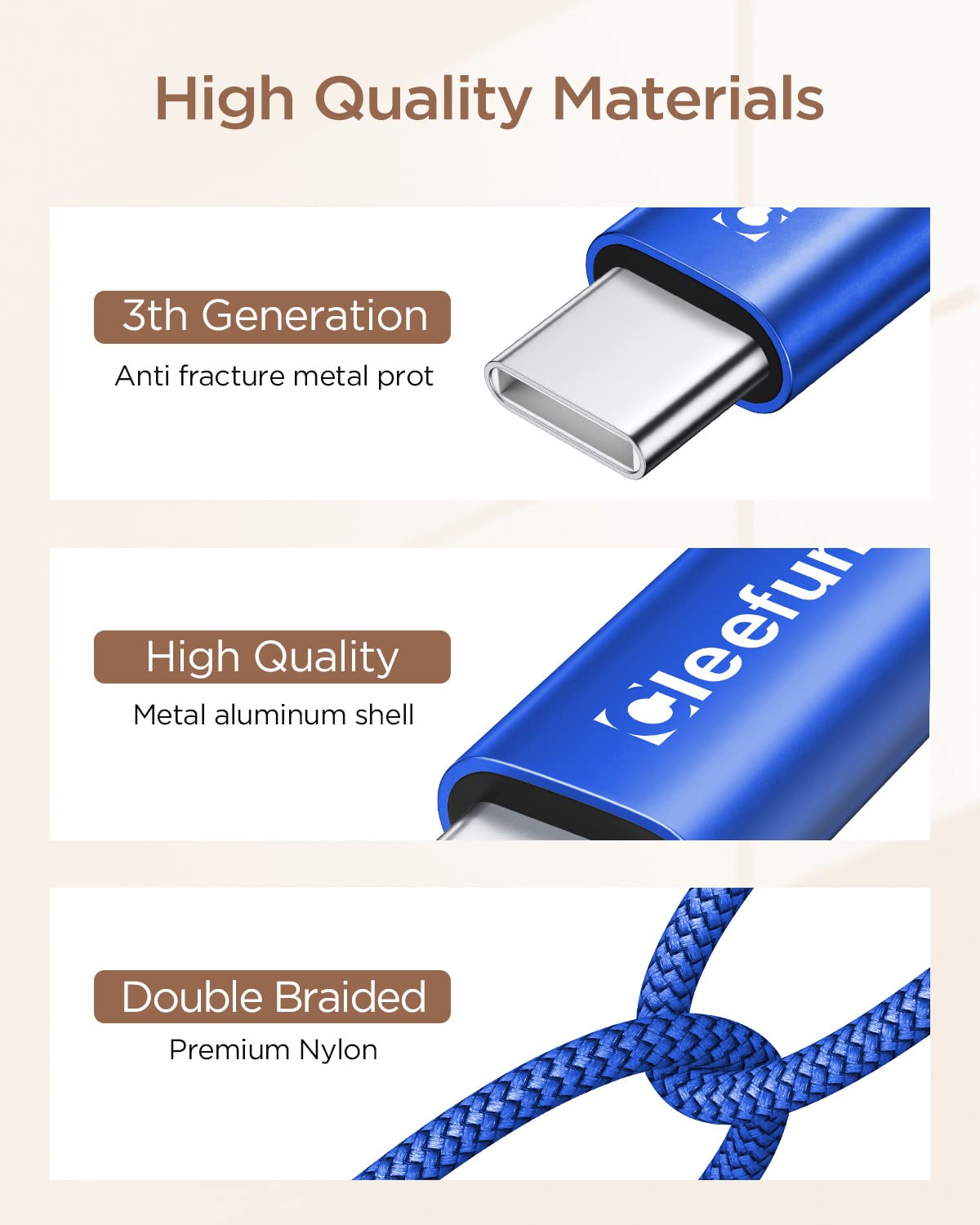 CLEEFUN 3M USB C Cable (2-Pack), Long PS5 Controller Charger Fast Charging
