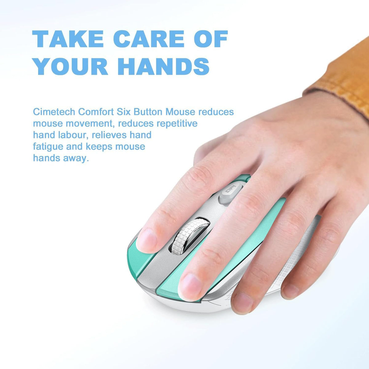 cimetech Wireless Mouse for Laptop, Portable Slim Silent Design for Left & Right Hand Users, Storable Nano Receiver, 800-1600 DPI, 2.4G Compact Computer Mice for MacBook, PC, Windows, Chromebook