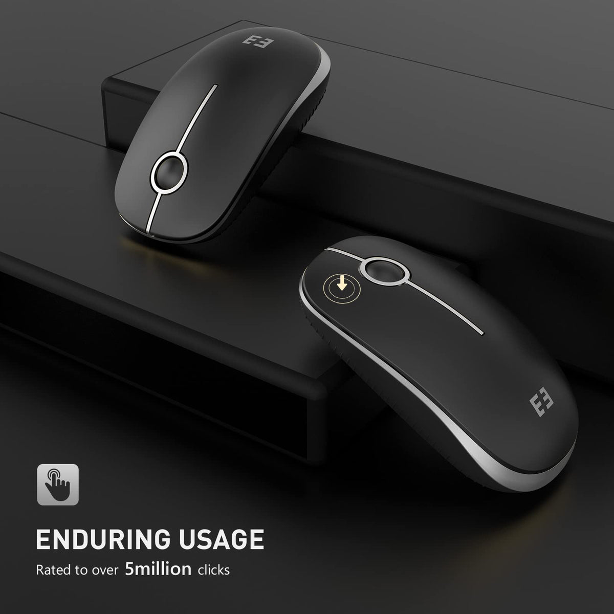 Seenda Wireless Mouse, Silent with 2.4G USB Receiver, Black