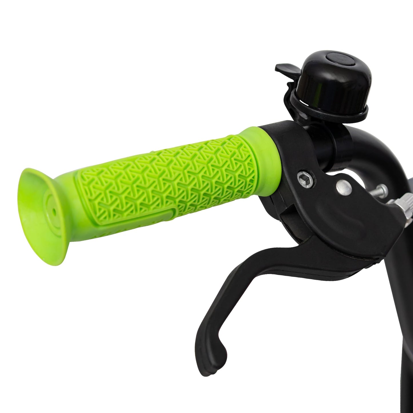 Huffy Pro Thunder Kids Bike 16" with Stabilisers, Bell & Handlebar Pad — Green