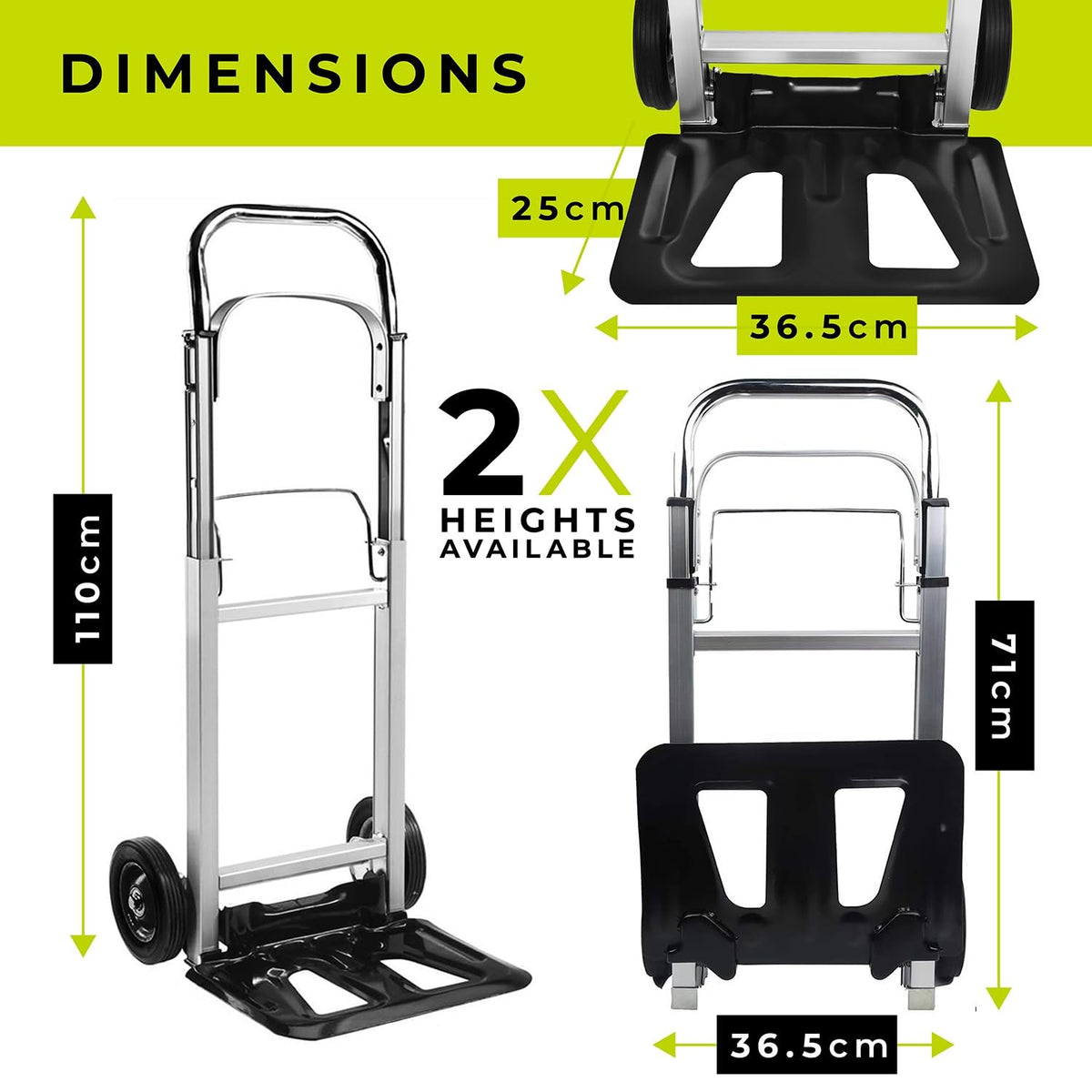 WMR Heavy Duty Folding Aluminium Hand Truck Trolley | Multi-Purpose Sack Barrow Cart | Lightweight & Durable Aluminium Trolley for Luggage, Groceries, Office, Warehouse | 80KG Load Capacity