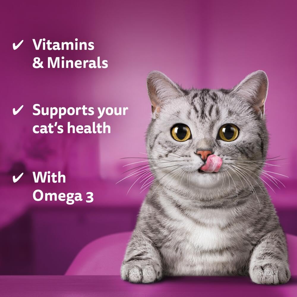 WHISKAS Crunch 100g (Pack of 6) - Tasty Topping Adult Cat Treat Biscuits